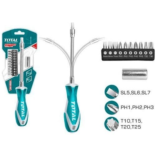 Total Total THT250FL1206 12pcs Screwdriver Set (Flexible Shaft), General Hardware Screwdrivers & Bits — Southend Philippines