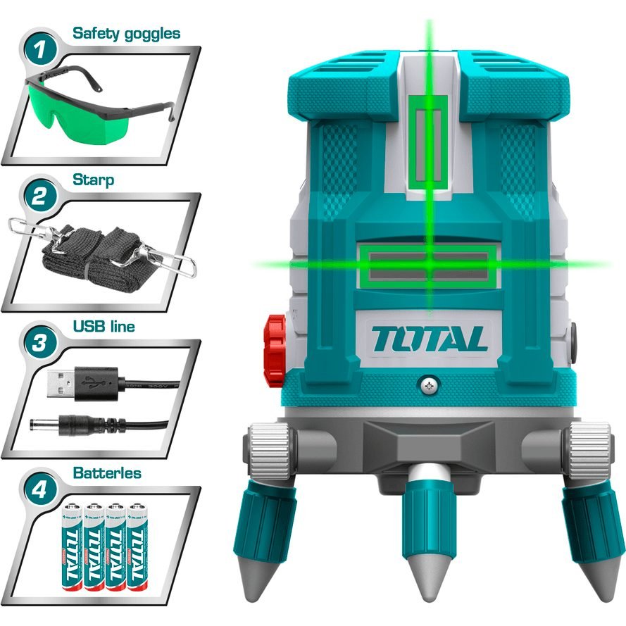 Total Total TLL305205 Self Leveling Line Laser Level (Green), General Hardware Measuring Tools — Southend Philippines
