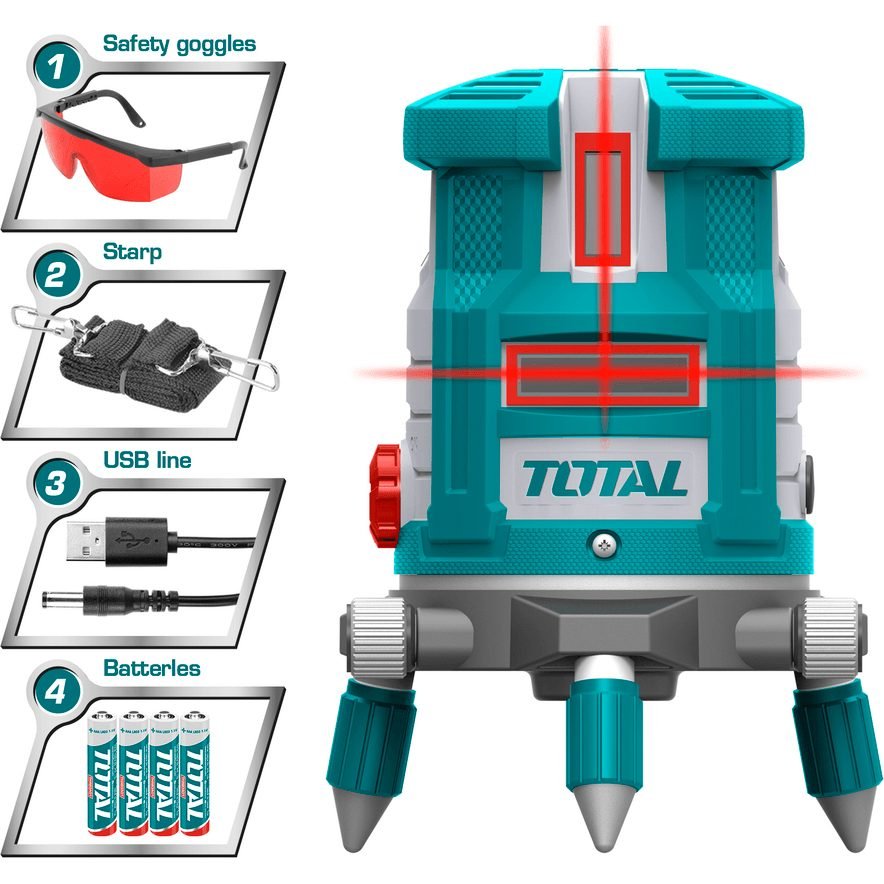 Total Total TLL306505 Self Leveling Line Laser Level (Red), General Hardware Measuring Tools — Southend Philippines