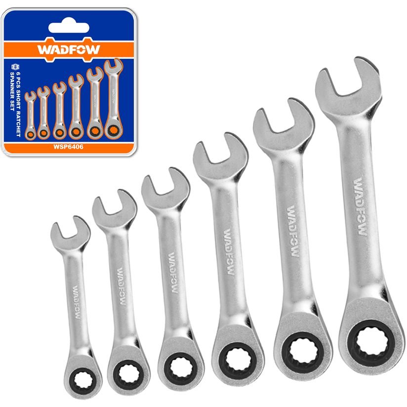 Wadfow Stubby Rachet Spanner Set 6Pcs