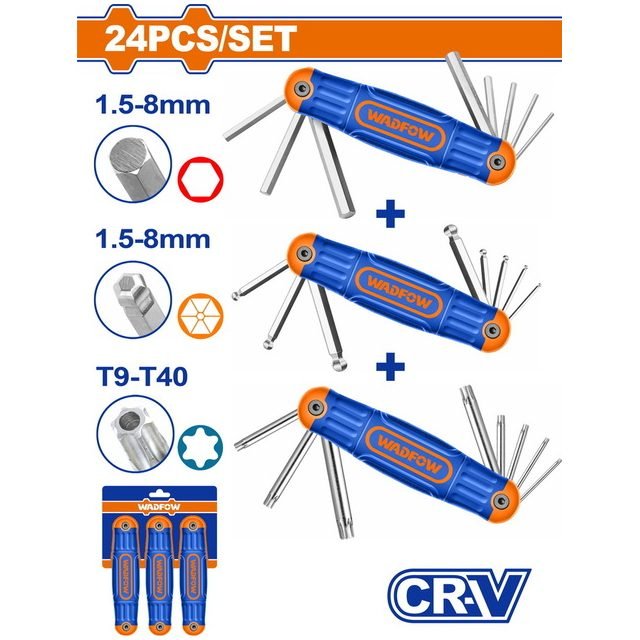 Wadfow WHK4203 Hex & Torx Folding Key Set