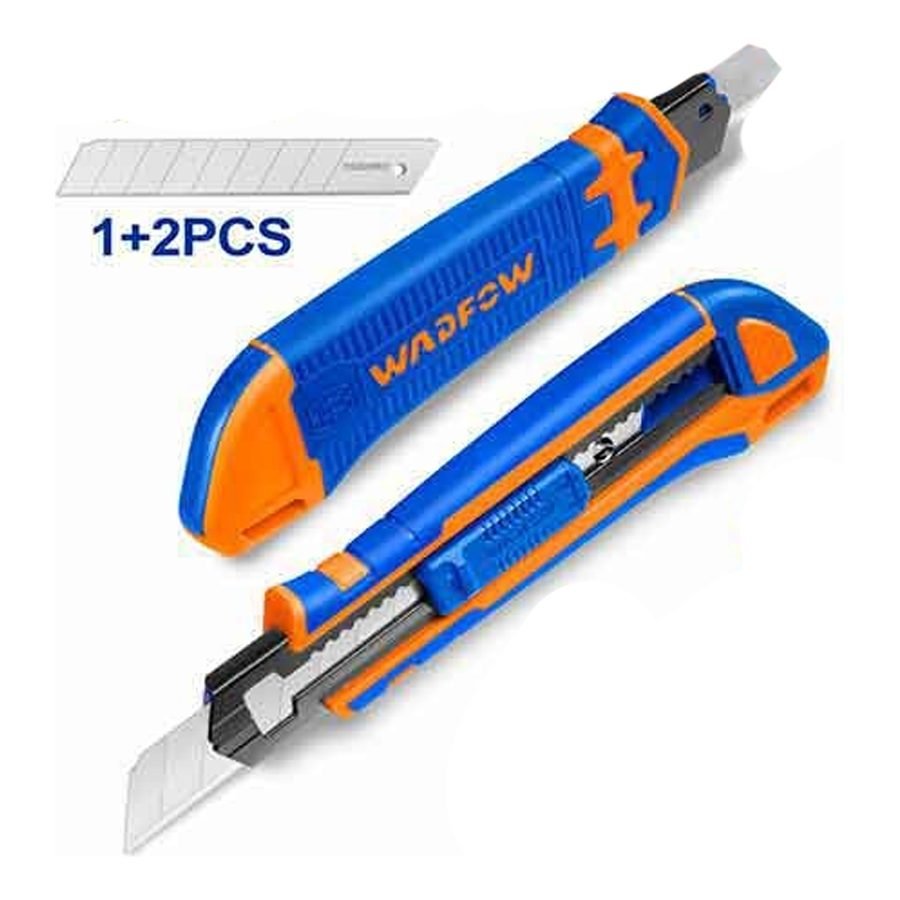Wadfow Wadfow WSK8618 Snap-Off Blade Knife 18x100MM With 3-Blade, General Hardware Knives, Scrapers & Cutters — Southend Phil