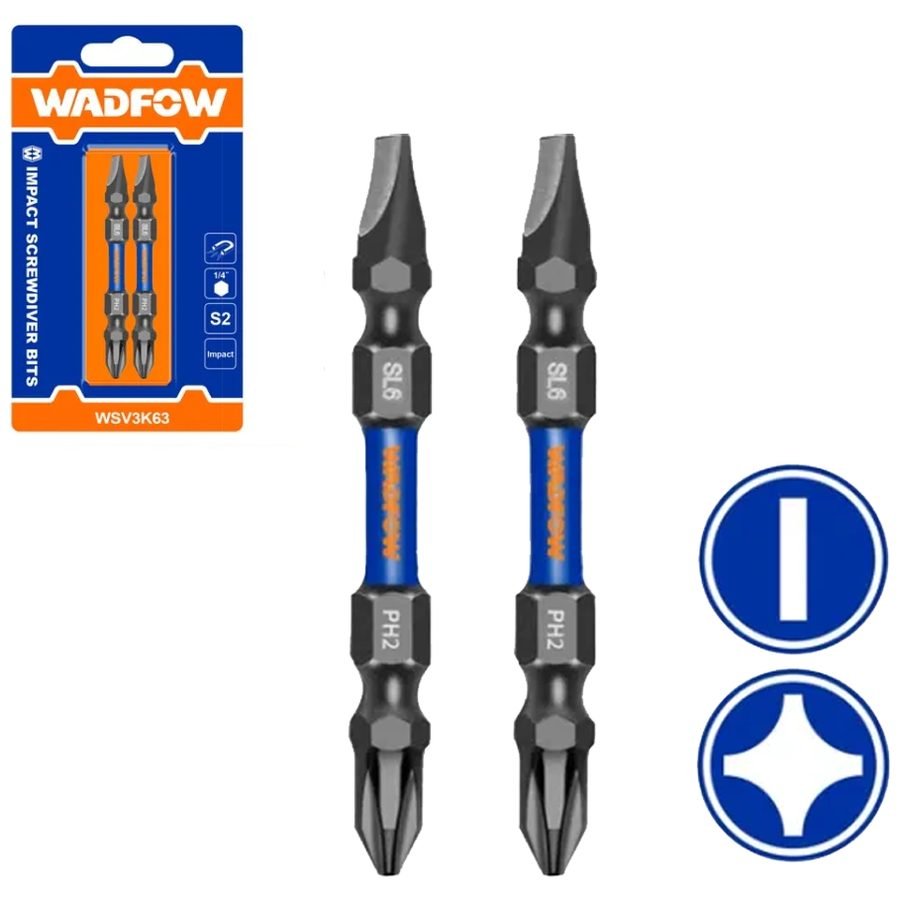 Wadfow Wadfow WSV3K63 Impact Screwdriver Bit PH2, SL6 65MM, General Hardware Screwdrivers & Bits — Southend Philippines