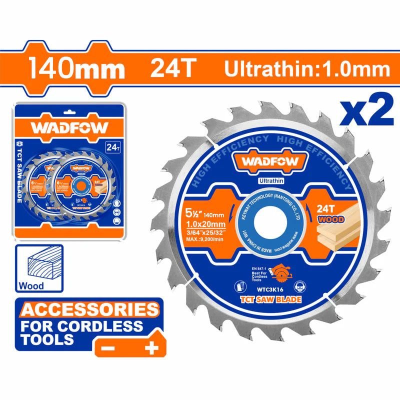 Wadfow Wadfow WTC3K14 Ultra Thin Saw Blade TCT 5-½" (140mm), General Hardware Saws & Knives — Southend Philippines