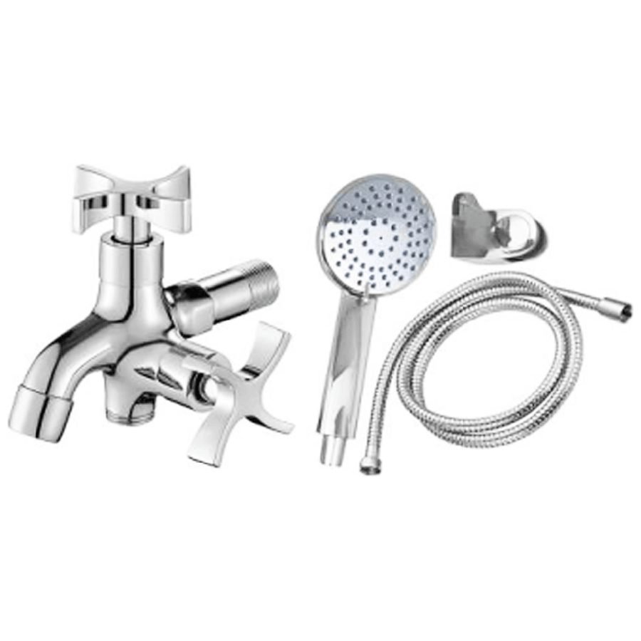 Waterhouse Waterhouse WH-SF-CROSS Telephone Shower Set W/ Cross Handle 2-Way Faucet, General Hardware Plumbing & Bath — South