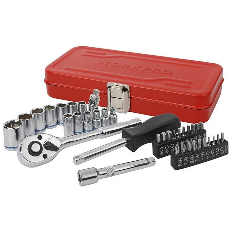 WorkPro Workpro WP202547 Socket Wrench Set DR.1/4 37 Pcs, General Hardware Sockets & Ratchets — Southend Philippines
