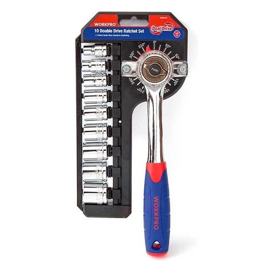 WorkPro Workpro WP202559 Dual-Drive Socket Wrench Set 10 Pcs, General Hardware Sockets & Ratchets — Southend Philippines