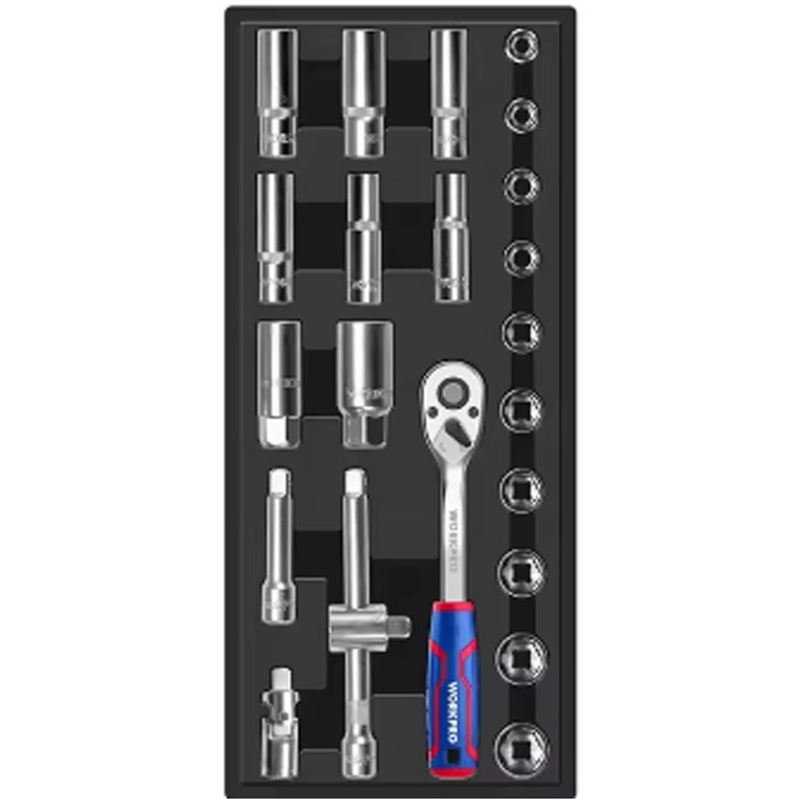 WorkPro Workpro WP209040WE Socket Wrench Set DR.3/8" 23 Pcs, General Hardware Sockets & Ratchets — Southend Philippines