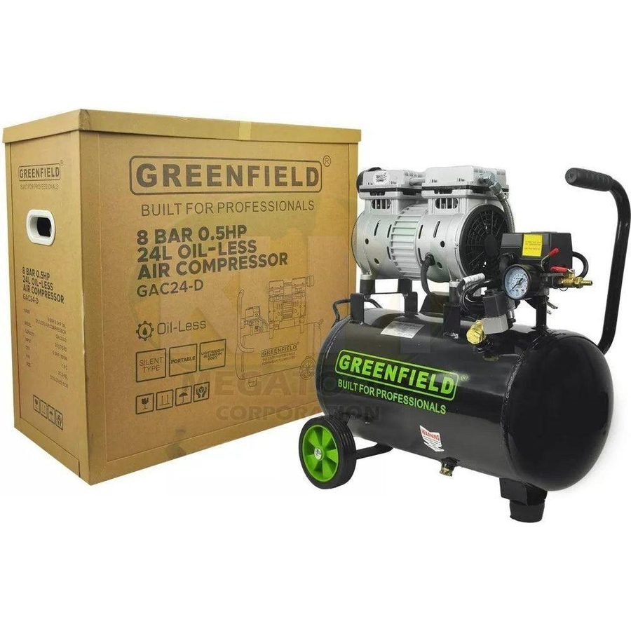 Greenfield GAC24-D 1/2 HP Oil-Less Air Compressor With Direct Heat Sink