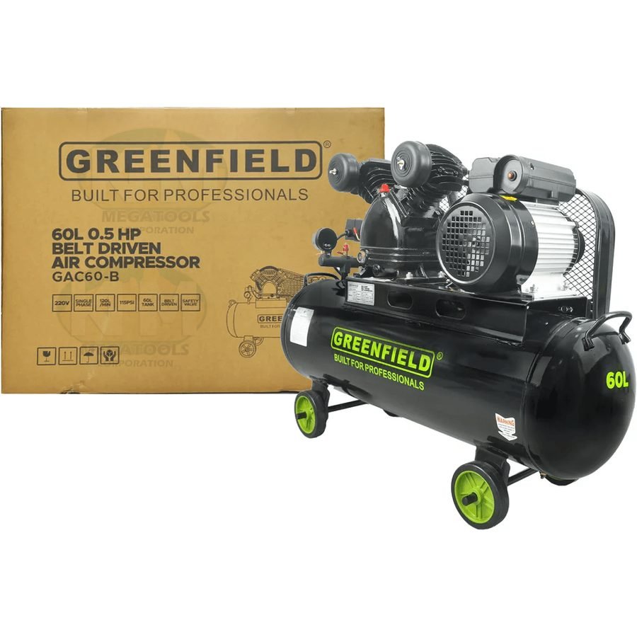 Greenfield Greenfield GAC60-B 1/2 HP Belt Driven Air Compressor 60L 115psi, Machineries Air Compressors — Southend Philippine
