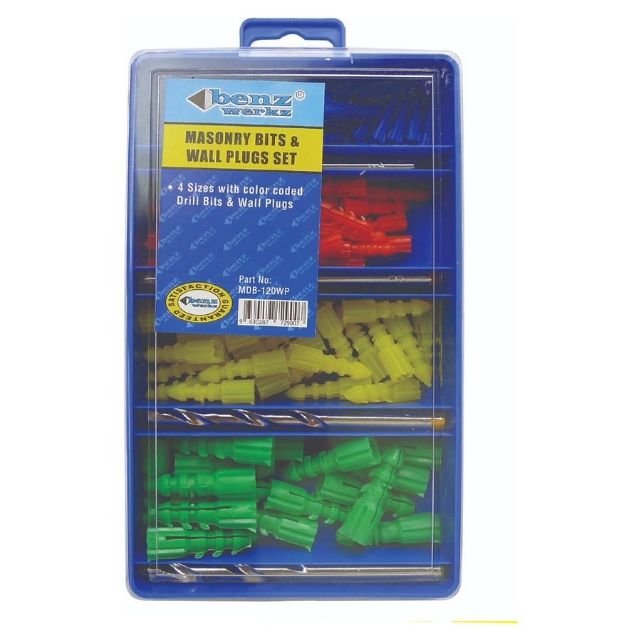Benzwerkz Wall Plug / Tox With Drill Bit Set 120Pcs