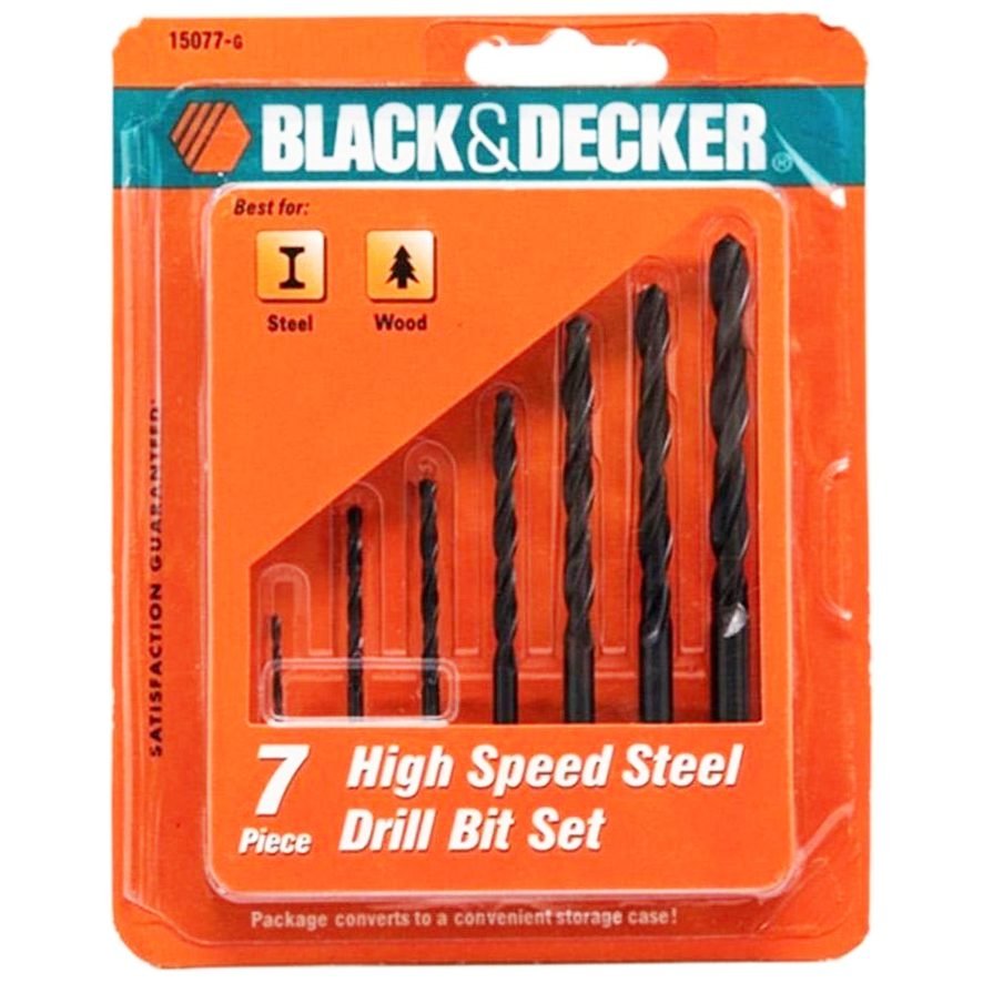 Black & Decker 15077G HSS Drill Bit Set 7 Pcs, Power Tools Drills & Drivers — Southend Philippines