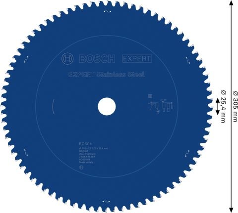 Bosch Bosch Circular Saw Blade 12" X 80T Expert For Stainless Steel (Italy) [2, Power Tools Saws — Southend Philippines