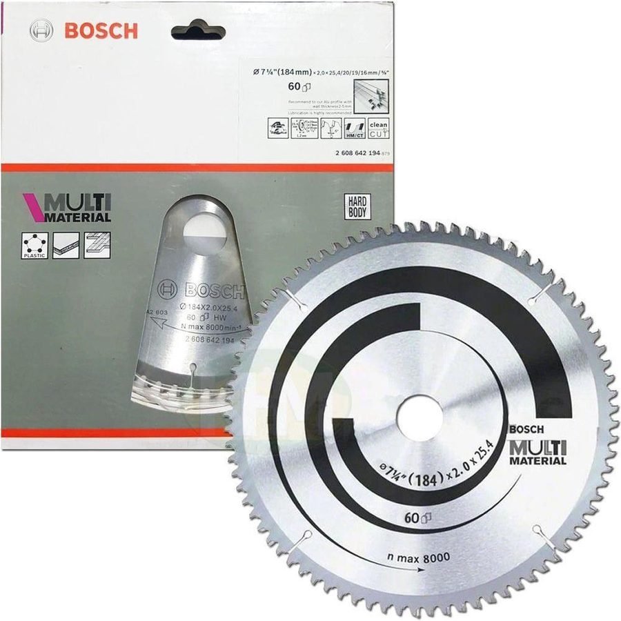 Bosch Bosch Circular Saw Blade 7-1/4 X 60T For Multi Material (2608642194), Power Tools Saws — Southend Philippines