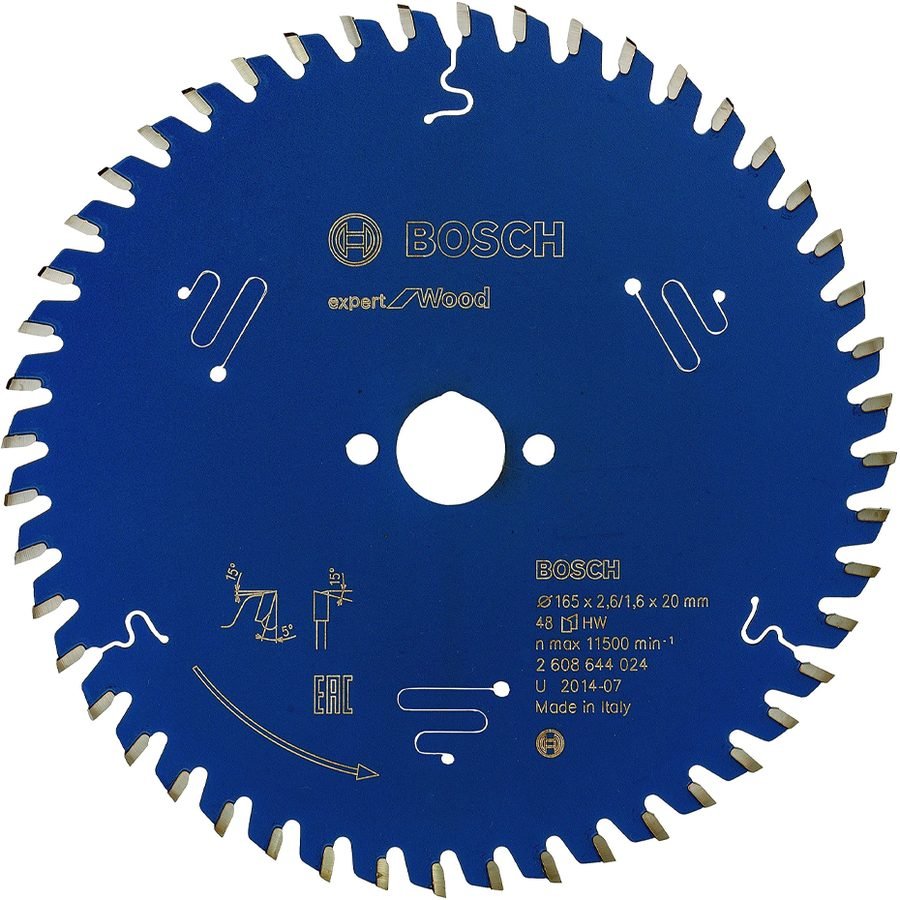 Bosch Bosch Circular Saw Blade Expert For Wood 165mm X 48T (2608644024), Power Tools Saws — Southend Philippines