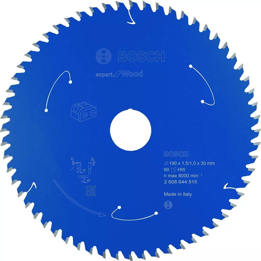 Bosch Bosch Circular Saw Blade Expert For Wood 7-1/2"X60T (2608644515), Power Tools Saws — Southend Philippines