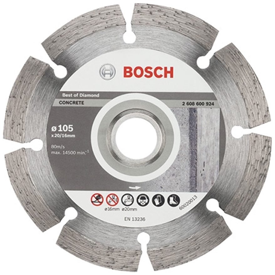 Bosch Bosch Diamond Cutting Disc For Concrete 4" 105mm (2608600924), Power Tools Grinders & Polishers — Southend Philippines