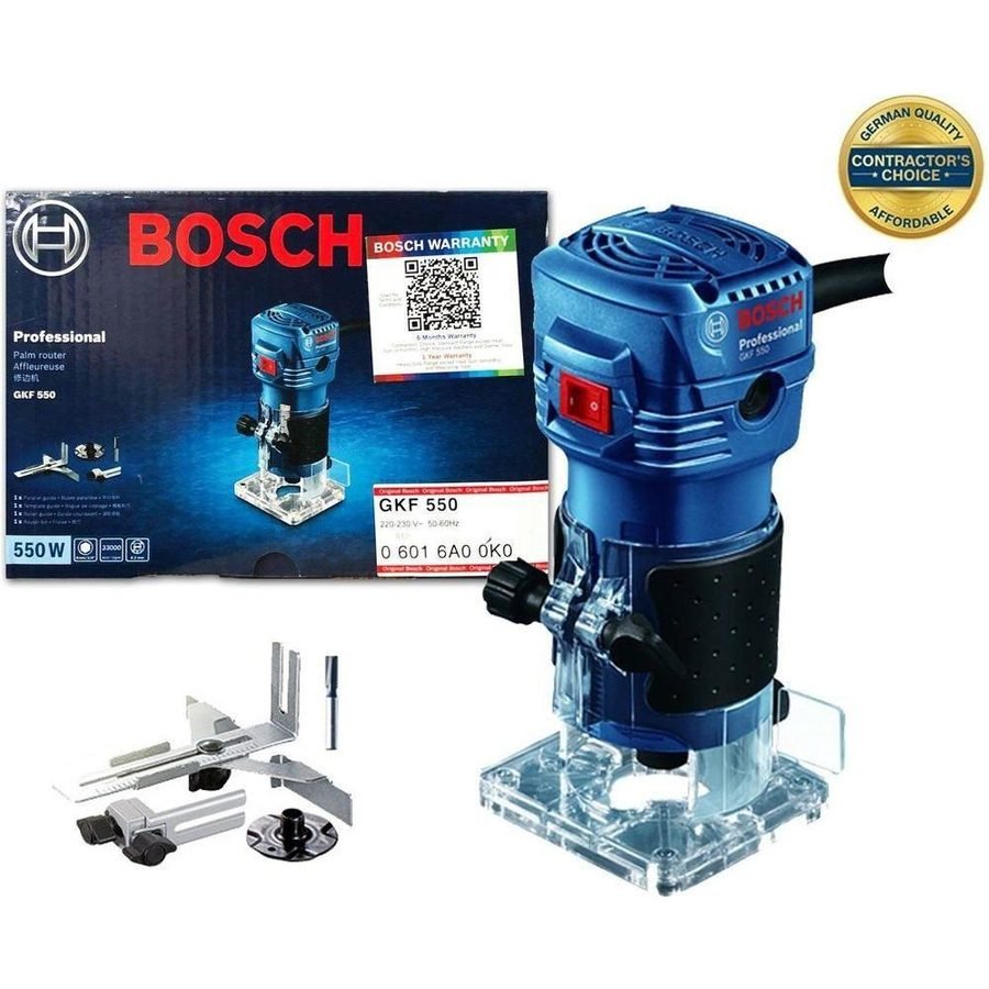 Bosch Bosch GKF 550 Palm Router / Trimmer (1/4") 550W [Contractor'S Choice], Power Tools Routers & Planers — Southend Philipp