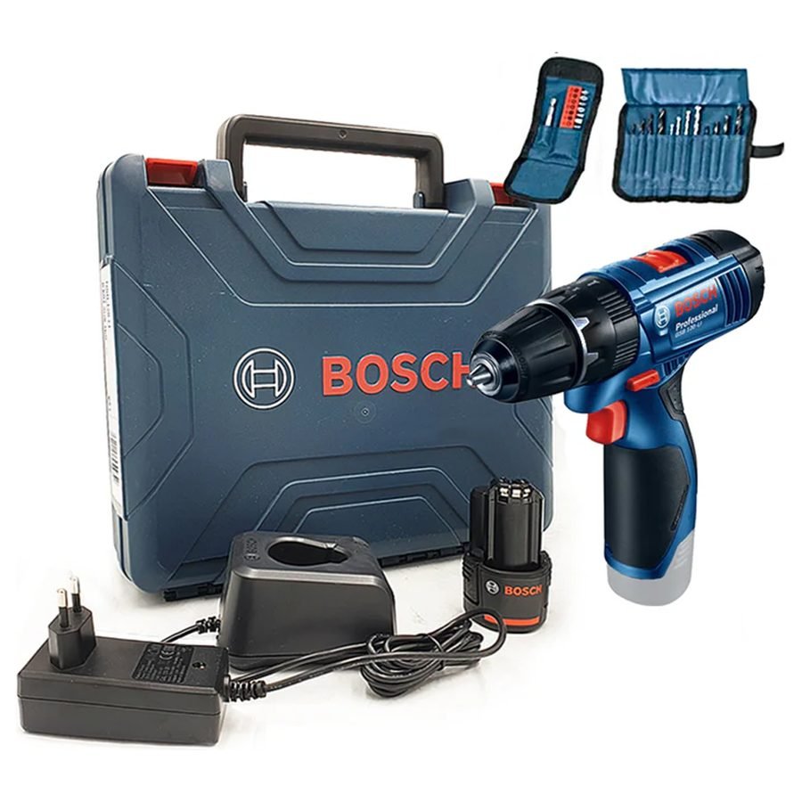 Bosch Bosch GSB 120-Li Cordless Hammer Drill 12V Kit W/ 23pcs Accessory Set (0, Power Tools Drills & Drivers — Southend Phili