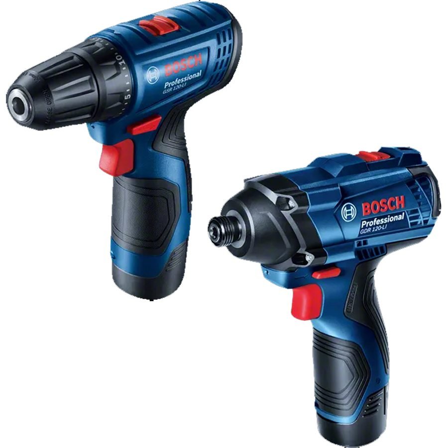 Bosch Bosch GSB 120-LI + GDR 120-LI Professional Cordless Hammer Drill & Impac, Power Tools Drills & Drivers — Southend Phili