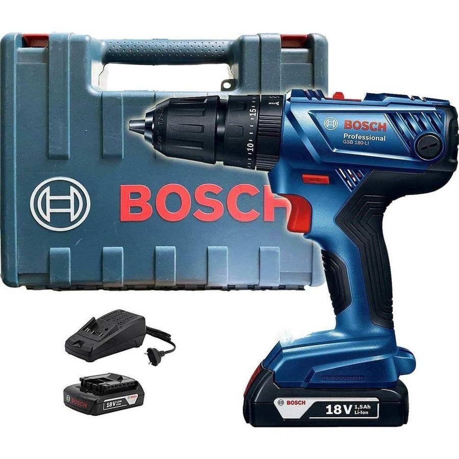 Bosch Bosch GSB 180-Li Cordless Hammer Drill 3/8" (10mm) 18V [Kit], Power Tools Drills & Drivers — Southend Philippines
