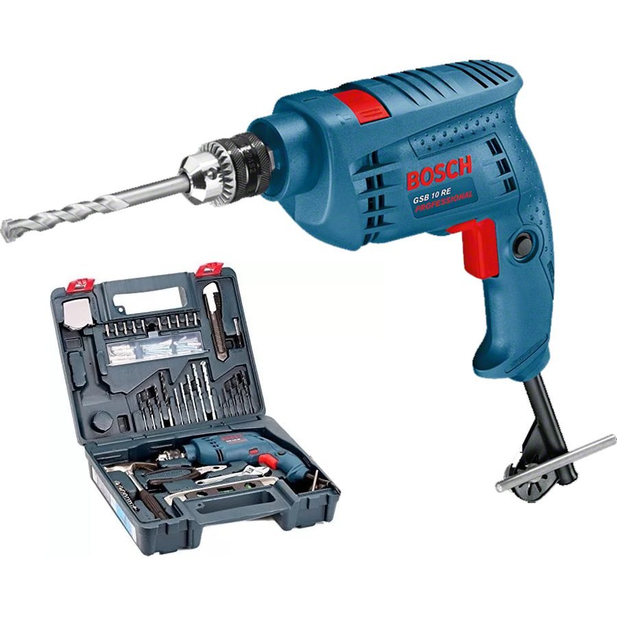Bosch Bosch GSB 500 RE Impact / Hammer Drill 10mm 500W With Hand Tools Kit Set, Power Tools Rotary & Demolition Hammers — Sou