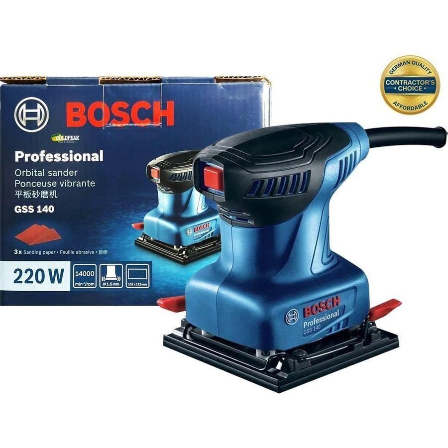 Bosch Bosch GSS 140 Finishing Sander 101x1112mm 220W [Contractor'S Choice], Power Tools Sanders — Southend Philippines