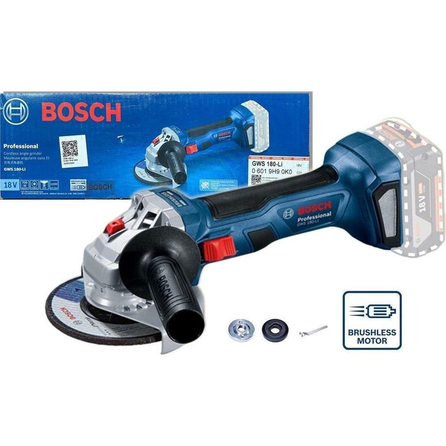 Bosch Bosch GWS 180-Li Cordless Brushless Angle Grinder 4" (100mm) 18V [Bare], Power Tools Grinders — Southend Philippines