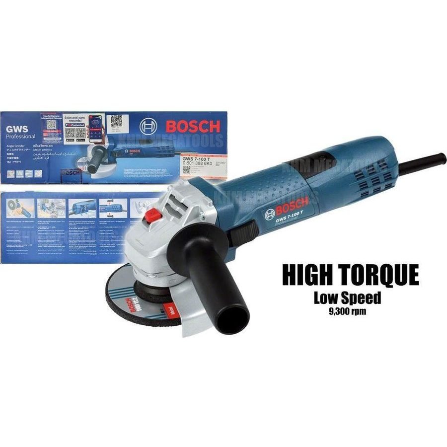 Bosch Bosch GWS 7-100 T High Torque Angle Grinder 4" (100mm) 720W [High Torque, Power Tools Grinders & Polishers — Southend P