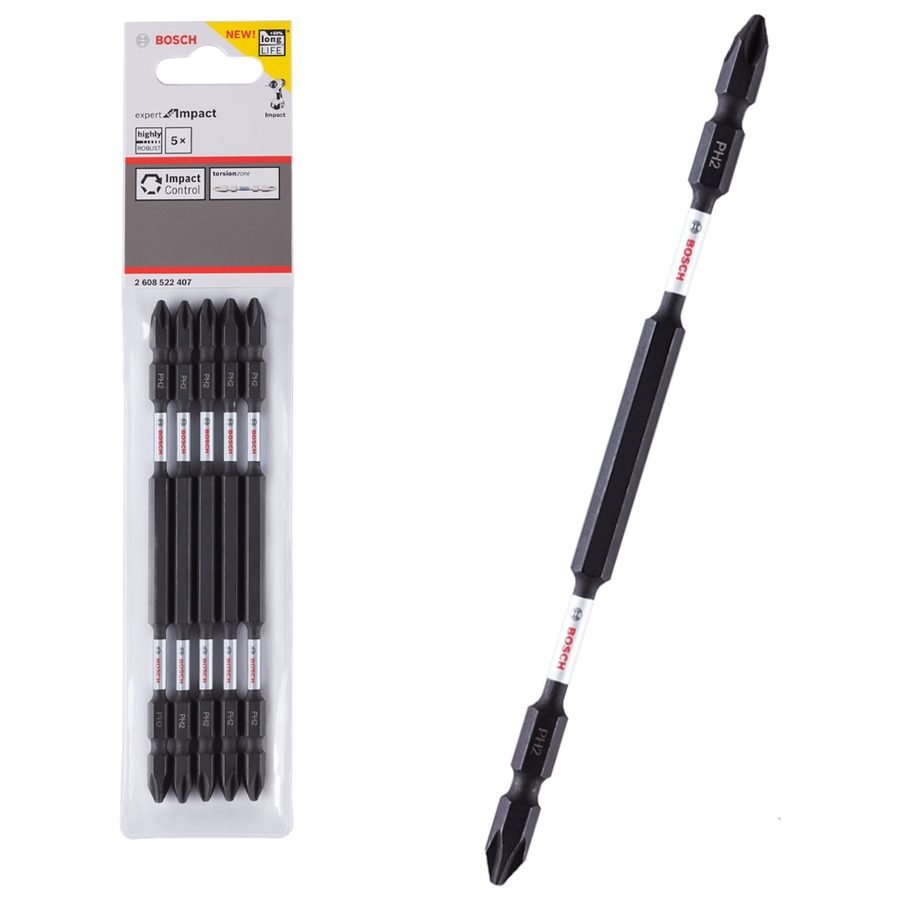 Bosch Impact PH2 Double Ended Philips Screwdriver Bits 5Pcs 150mm (26085