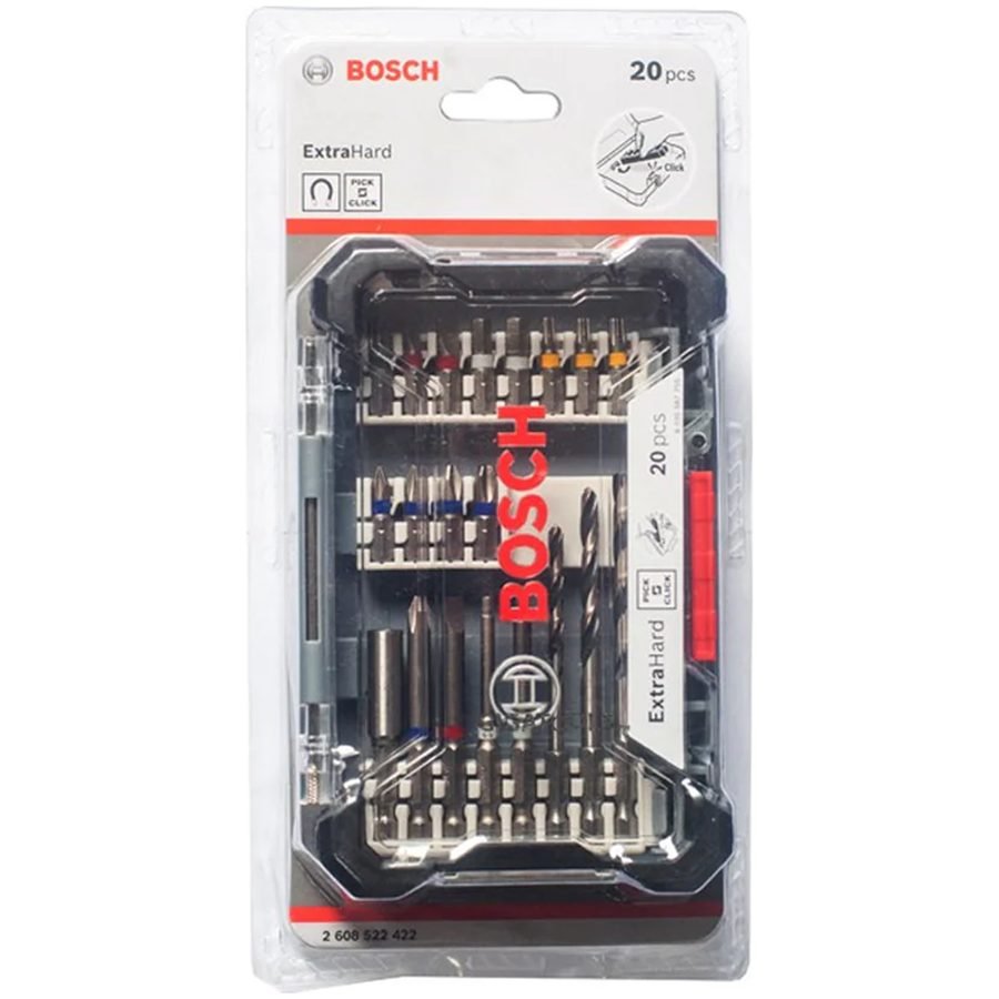 Bosch Bosch Pick And Click Mixed Drill Bits And Drive Bit Set 20 Pcs (26085224, Power Tools Drills & Drivers — Southend Phili