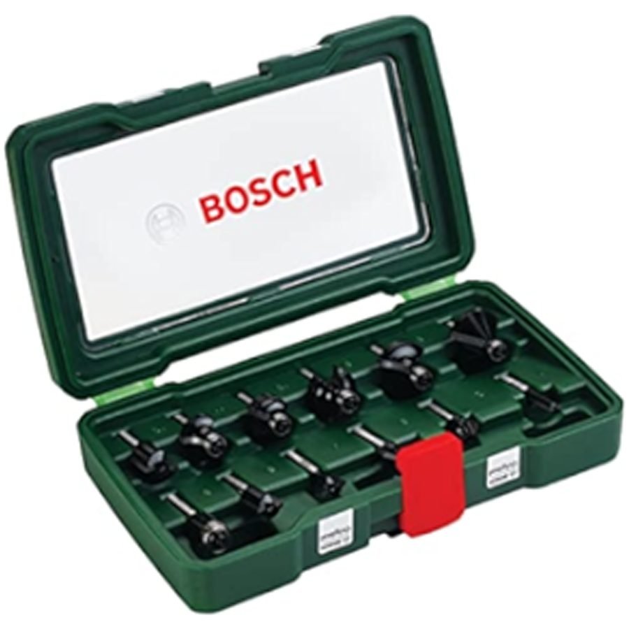 Bosch Bosch Router Bit Set 12 Pcs 1/4" Shank 2607019465, Power Tools Routers & Planers — Southend Philippines