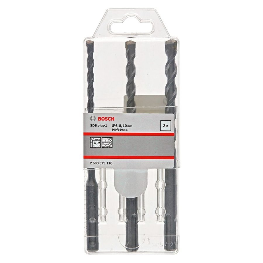 Bosch SDS-Plus Drill Bit Set 3pcs For Concrete (2608579118)