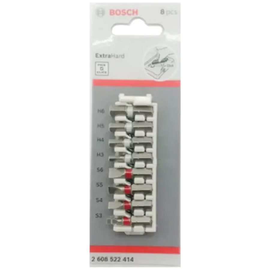 Bosch SL And Hex Pick And Click Insert Impact Bit Set 8pcs (2608522414)