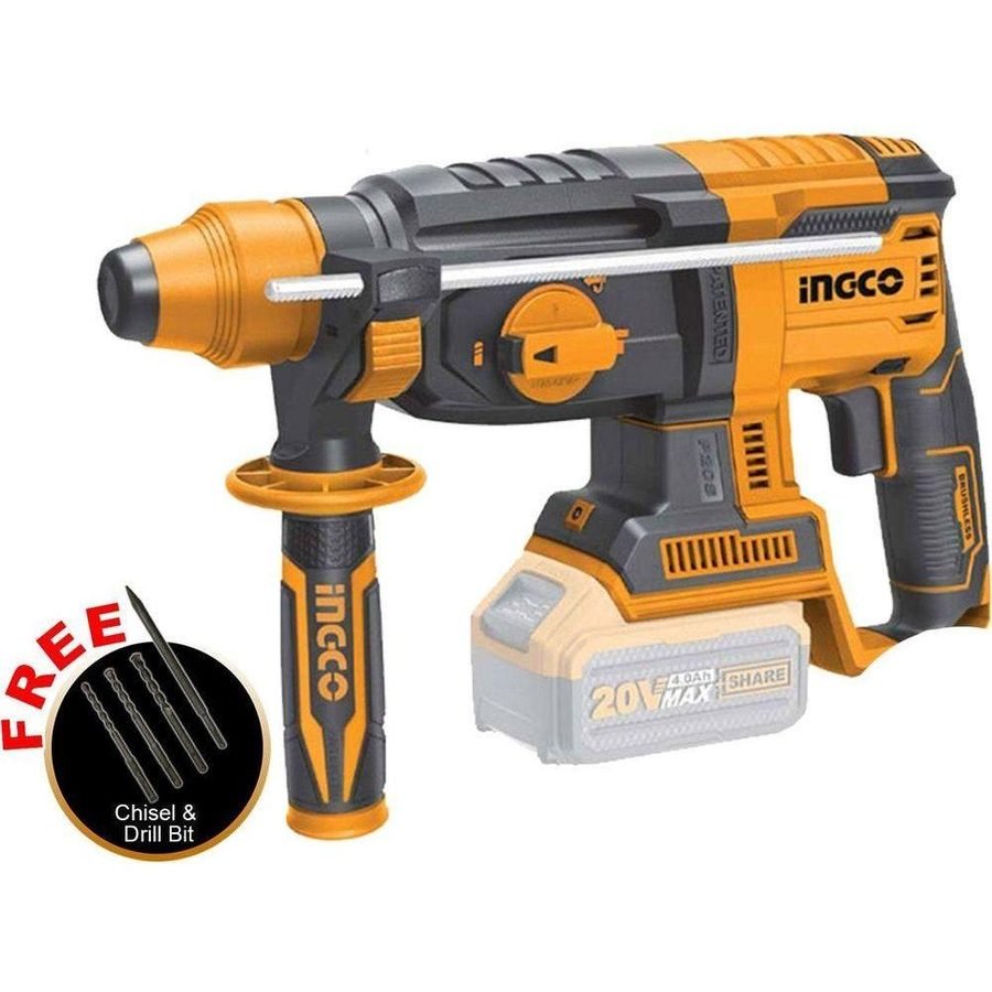 Ingco Ingco CRHLI20228 20V Cordless Li-Ion Rotary Hammer, Power Tools Rotary & Demolition Hammers — Southend Philippines