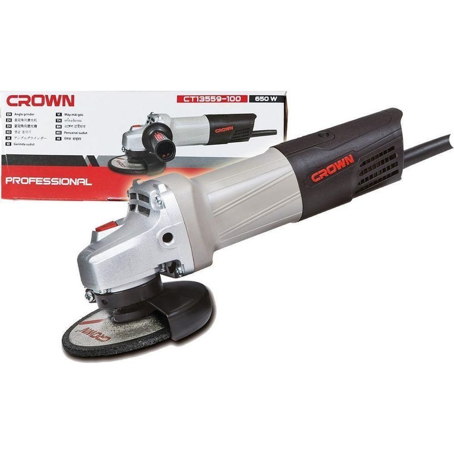Crown Crown CT13559 Angle Grinder 4" 650W, Power Tools Grinders — Southend Philippines