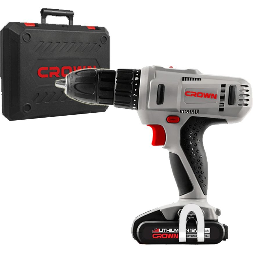 Crown CT21056L-1.5 Li-Ion Cordless Drill 18V