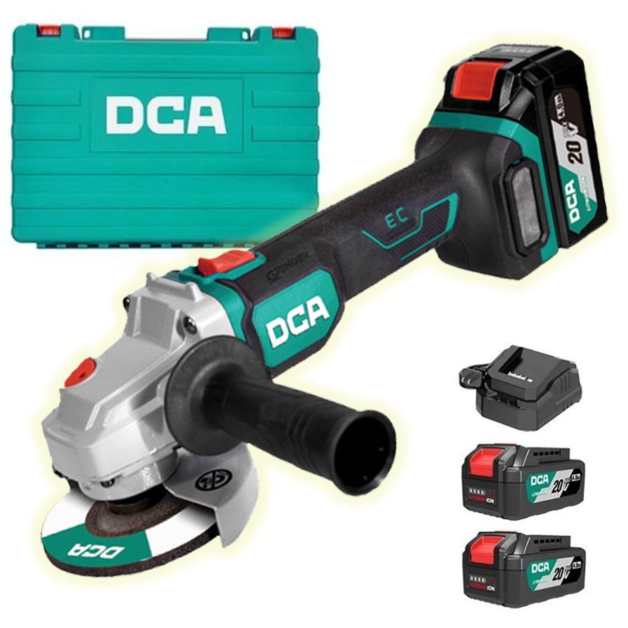DCA DCA ADSM06-100 EM Cordless Brushless Angle Grinder 680W 20V 4.0Ah, Power Tools Grinders — Southend Philippines
