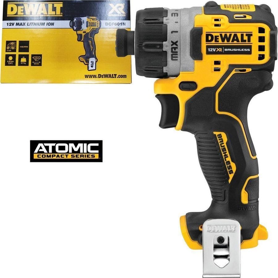 DeWalt Dewalt DCF601N 12V Cordless Screwdriver 1/4 8Nm (Atomic) [Bare], Power Tools Drills & Drivers — Southend Philippines