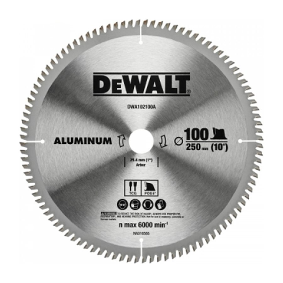 DeWalt Dewalt DWA102100A Circular Saw Blade 10" X 100T (Aluminum), Power Tools Saws — Southend Philippines