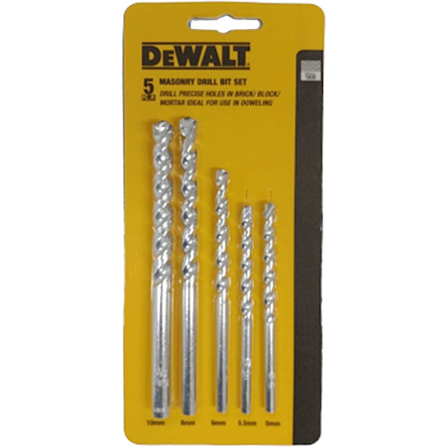 DeWalt Dewalt N028613 Masonry Drill Bit Set 5 Pcs, Power Tools Drills & Drivers — Southend Philippines