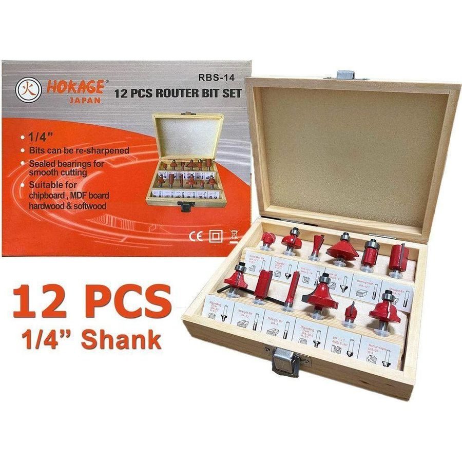 Hokage Router Bit Set (12 Pcs/Set), Power Tools Routers & Planers — Southend Philippines