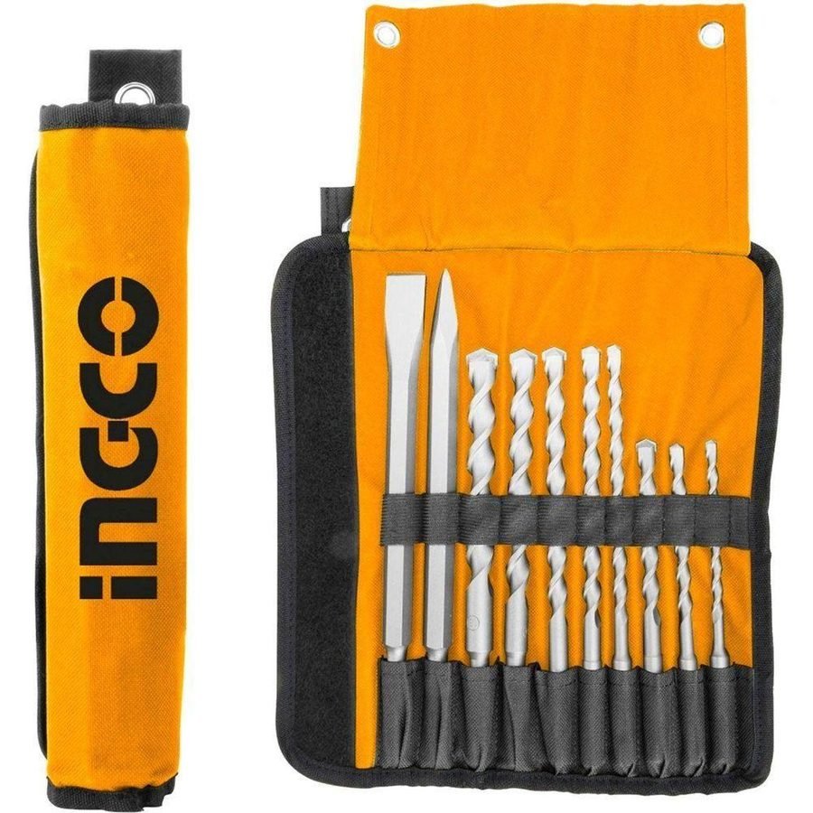 Ingco Ingco AKD2101 10pcs SDS-Plus Drill Bit And Chisel Set, Power Tools Rotary & Demolition — Southend Philippines