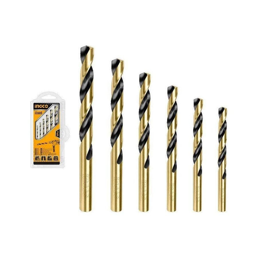 Ingco AKDB1065 6Pcs Cobalt HSS Twist Drill Bits Set