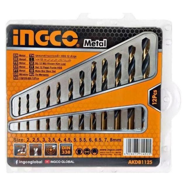 Ingco AKDB1125 12pcs Cobalt HSS Drill Bits Set