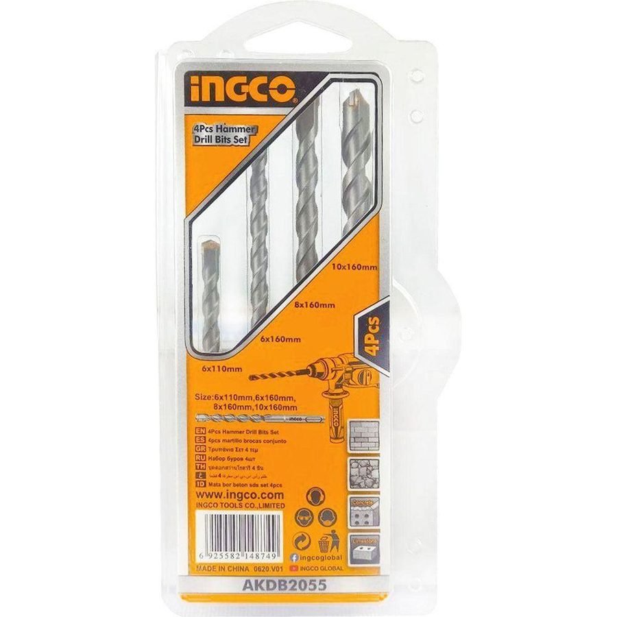 Ingco Ingco AKDB2055 4pcs SDS-Plus Drill Bit Set, Power Tools Rotary & Demolition — Southend Philippines