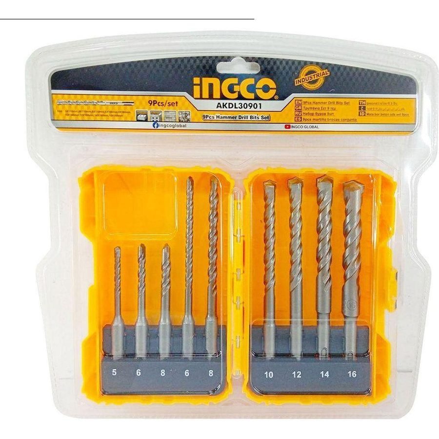 Ingco Ingco AKDL30901 9pcs SDS-Plus Drill Bit Set, Power Tools Rotary & Demolition — Southend Philippines