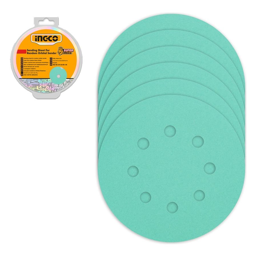 Ingco Ingco AKRS125050 Sanding Sheet For Orbital Sander 125MM 50 Pcs, Power Tools Sanders — Southend Philippines