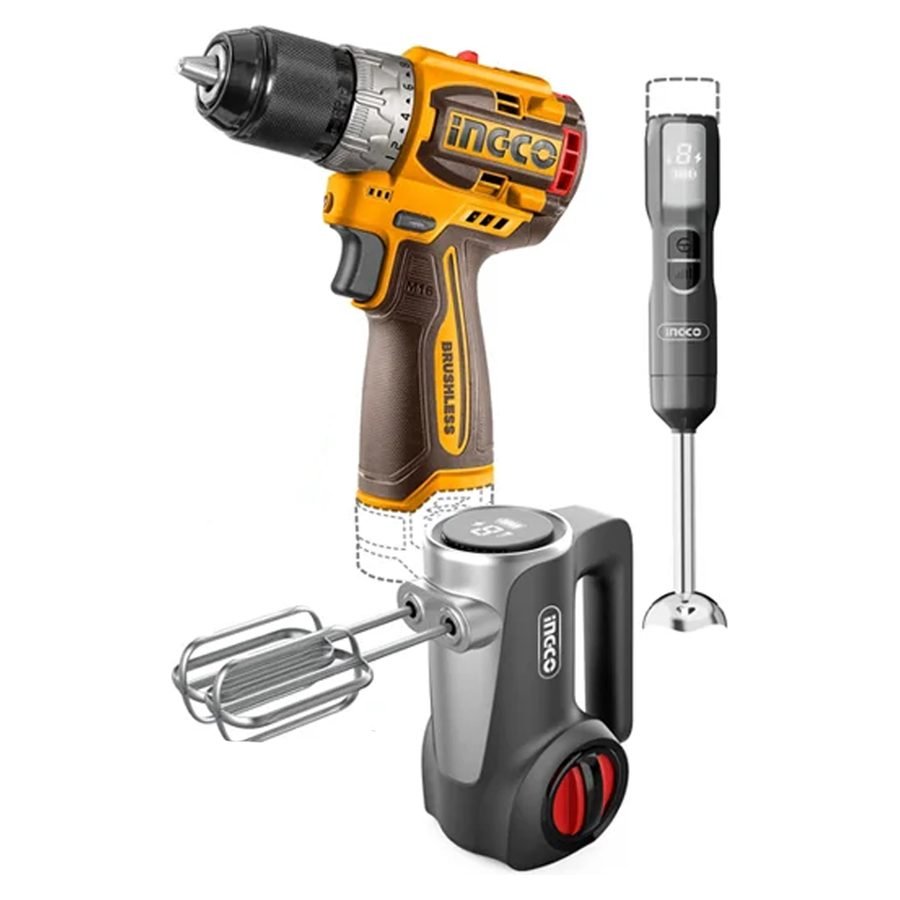 Ingco Ingco CKLI1638 Cordless Drill Combo Kit 3PCS 16V 2.0AH, Power Tools Drills & Drivers — Southend Philippines