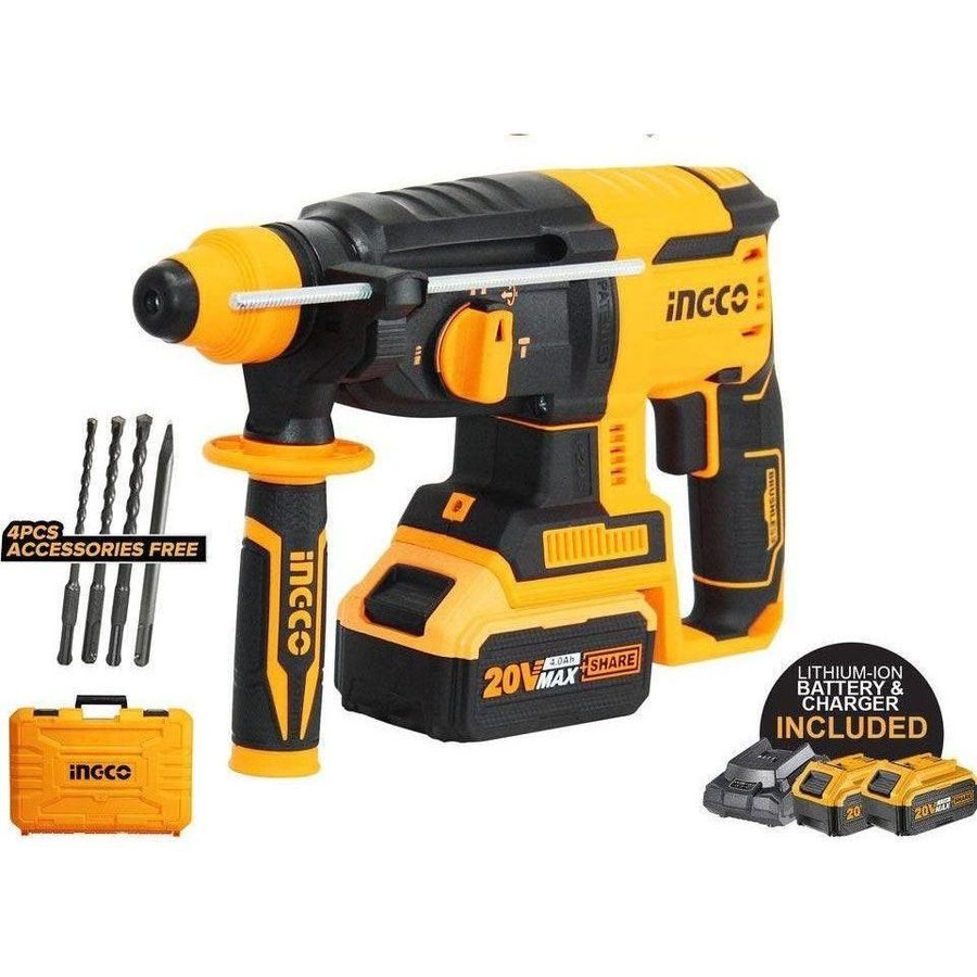 Ingco Ingco CRHLI202287 20V Cordless Li-Ion Rotary Hammer 20V, Power Tools Rotary & Demolition Hammers — Southend Philippines